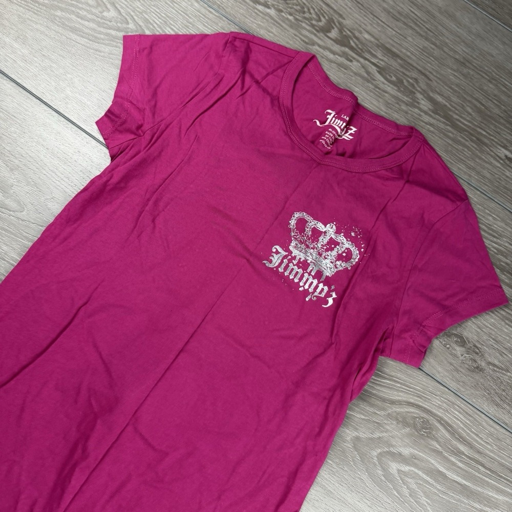 Jimmy'z Women's Short Sleeve Crown Logo T Shirt Pink Large New